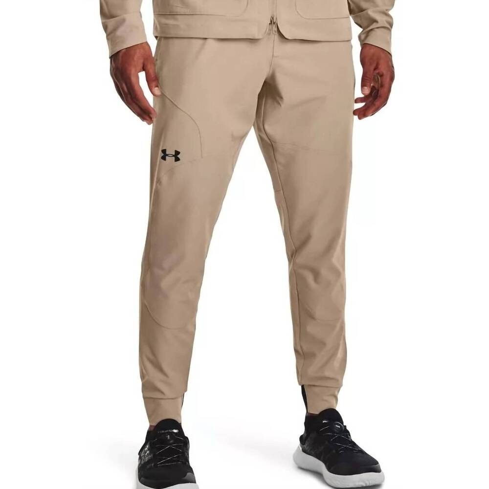 NEW UNDER ARMOUR men's pull on unstoppable jogger in tan